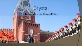  Presentation with patriotic military - Audience pleasing presentation theme consisting of moscow-may-9-participants backdrop and a  colored foreground