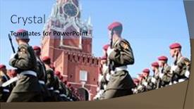  Presentation with patriotic military - PPT theme featuring moscow-may-9-participants background and a  colored foreground
