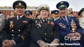  Presentation with veterans day - Presentation theme with moscow-may-9-unidentified-smiling background and a wine colored foreground