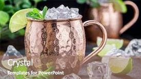  Presentation with mule - PPT layouts with moscow mule frosty copper mug background and a coral colored foreground