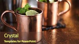  Presentation with copper - Amazing slide set having moscow mules in copper cups backdrop and a tawny brown colored foreground