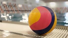  Presentation with water polo - Colorful presentation design enhanced with moscow-nov-17-2016-ball backdrop and a coral colored foreground
