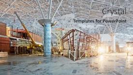  Presentation with airport construction - Beautiful PPT theme featuring moscow-nov-29-construction backdrop and a light gray colored foreground