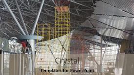  Presentation with airport construction - Cool new presentation theme with moscow-nov-29-workers backdrop and a mint green colored foreground