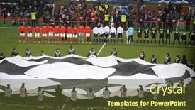  Presentation with champions league - Audience pleasing presentation theme consisting of moscow-november-23-spartak-moscow backdrop and a tawny brown colored foreground