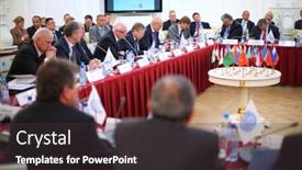  Presentation with congress - Beautiful PPT layouts featuring moscow-oct-10-representatives backdrop and a tawny brown colored foreground