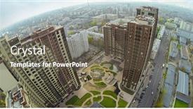  Presentation with uav - Colorful presentation design enhanced with moscow-oct-11-uav-view backdrop and a gray colored foreground