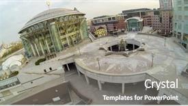  Presentation with treble clef - Presentation design having moscow - oct 11 view from unmanned quadrocopter to construction of fountain near the moscow international house of music with treble clef on the roof on october 11 2013 in moscow russia background and a gray colored foreground