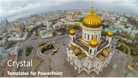  Presentation with unmanned - Audience pleasing slide deck consisting of moscow-oct-20-view backdrop and a coral colored foreground