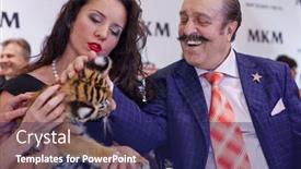  Presentation with circus - Presentation theme having moscow-oct-22-circus-actress background and a navy blue colored foreground