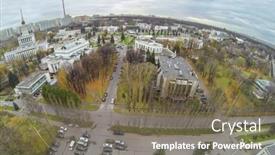  Presentation with unmanned - PPT theme having online banking application mixed media background and a teal colored foreground.