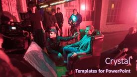  Presentation with director - Presentation design consisting of moscow-oct-23-director-staff background and a wine colored foreground