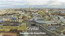 Presentation with unmanned - Amazing PPT theme having moscow-oct-26-view backdrop and a gray colored foreground