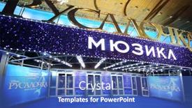  Presentation with mermaid - PPT theme with moscow-oct-6-facade background and a teal colored foreground