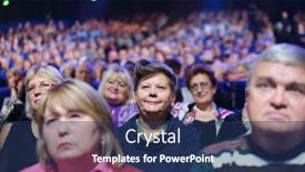  Presentation with anniversary - Audience pleasing slides consisting of moscow-october-14-smiling-woman backdrop and a ocean colored foreground