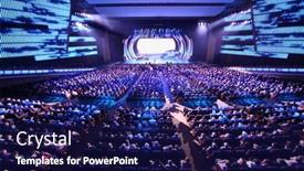  Presentation with singer - Theme featuring moscow-october-14-spectators background and a  colored foreground