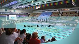  Presentation with olympic - PPT theme having moscow-october-5-swimming-championship background and a light blue colored foreground