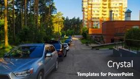  Presentation with parking lot - Colorful PPT theme enhanced with moscow-region-russia-june-12 backdrop and a dark gray colored foreground