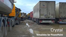  Presentation with trucks - Audience pleasing presentation consisting of moscow-region-russia-march-9 backdrop and a gray colored foreground