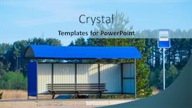  Presentation with bus station - PPT theme having moscow-region-russia-may-14 background and a light blue colored foreground