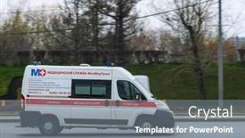  Presentation with emergency - Presentation theme consisting of moscow-russia-april-21-2019 background and a gray colored foreground