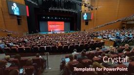  Presentation with synergy - Theme with moscow-russia-april-24-2017 background and a  colored foreground