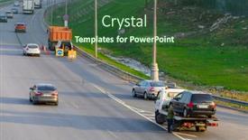  Presentation with tow truck - Cool new slide set with moscow-russia-april-24-2019 backdrop and a tawny brown colored foreground