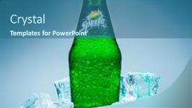  Presentation with soft drink bottle - Beautiful presentation theme featuring moscow-russia-april-4-2014 backdrop and a ocean colored foreground