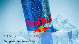  Presentation with energy drink - Beautiful presentation theme featuring moscow-russia-april-4-2014 backdrop and a light blue colored foreground