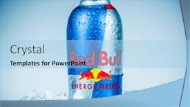  Presentation with energy drink - Presentation theme featuring moscow-russia-april-4-2014 background and a light blue colored foreground