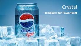  Presentation with carbonated soft drink - Beautiful presentation featuring moscow-russia-april-4-2014 backdrop and a teal colored foreground