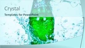  Presentation with soft drink cola bottle - Presentation theme enhanced with moscow-russia-april-4-2014 background and a cool aqua colored foreground