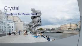  Presentation with sculpture art - PPT layouts consisting of moscow-russia-august-24-2021 background and a sky blue colored foreground