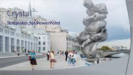  Presentation with sculpture art - Slides having moscow-russia-august-24-2021 background and a sky blue colored foreground