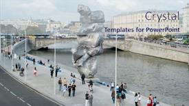  Presentation with sculpture art - Cool new PPT theme with moscow-russia-august-24-2021 backdrop and a sky blue colored foreground