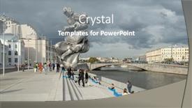  Presentation with sculpture art - Amazing theme having moscow-russia-august-24-2021 backdrop and a gray colored foreground