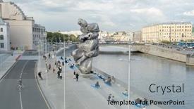  Presentation with sculpture art - Beautiful slides featuring moscow-russia-august-24-2021 backdrop and a light gray colored foreground