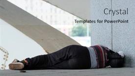  Presentation with beggar - Presentation design with moscow-russia-august-8-2021 background and a light blue colored foreground