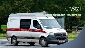  Presentation with ambulance - Slide deck enhanced with moscow-russia-august-8-2021 background and a wine colored foreground