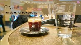  Presentation with water cup - Presentation theme having moscow-russia-circa-september-2018 background and a coral colored foreground