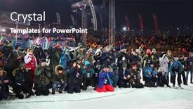  Presentation with dark night - Amazing PPT theme having moscow-russia-feb-13-2016 backdrop and a tawny brown colored foreground