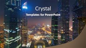  Presentation with investments - Theme with moscow-russia-feb-22-2015 background and a ocean colored foreground