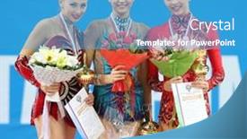  Presentation with rhythmic gymnastics gymnastics - Theme having moscow-russia-february-20-awarding background and a  colored foreground