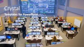  Presentation with traffic road - Slide deck with moscow-russia-february-9-2018 background and a teal colored foreground