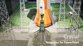  Presentation with rocket launch - Theme featuring moscow-russia-jan-7-2015 background and a gray colored foreground