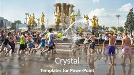  Presentation with water fountain - Amazing slide deck having moscow-russia-july-3-young backdrop and a gray colored foreground