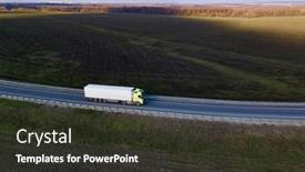  Presentation with semi trailer - PPT theme having moscow-russia-jun-23-2021 background and a dark gray colored foreground