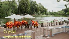  Presentation with bike station - Colorful theme enhanced with moscow-russia-jun-29-2015 backdrop and a coral colored foreground