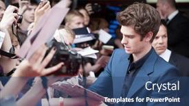  Presentation with spider man - Colorful PPT layouts enhanced with moscow-russia-june-15-actor backdrop and a ocean colored foreground