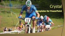  Presentation with mountain bike - Theme featuring moscow-russia-june-9-luca background and a wine colored foreground